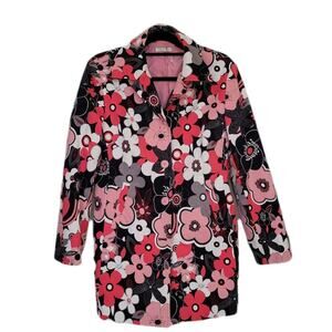 JPR Mod Pink Abstract Floral Coat size 12(?)